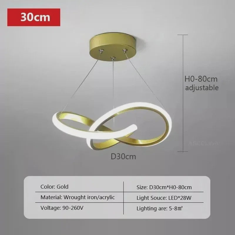 Moderne LED Plafondlamp met Uniek Streamlined Design - Sfeervolle Hanglamp