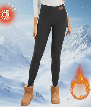 Dames Fleece Leggings - Hoge Taille, Thermo, Flared Model voor Winter & Casual