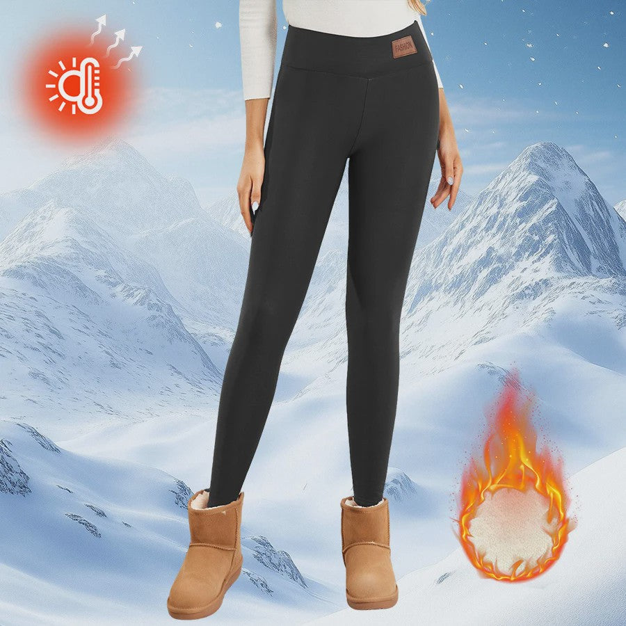 Dames Fleece Leggings - Hoge Taille, Thermo, Flared Model voor Winter & Casual