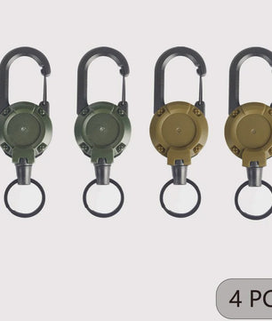 Robuuste Intrekbare Sleutelhanger met Karabijnhaak - Ideaal voor ID-badges, Sleutels & Outdoor