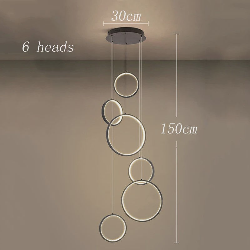 Moderne LED Plafondlamp Ring Chandelier - Hanglamp voor Woonkamer & Eetkamer