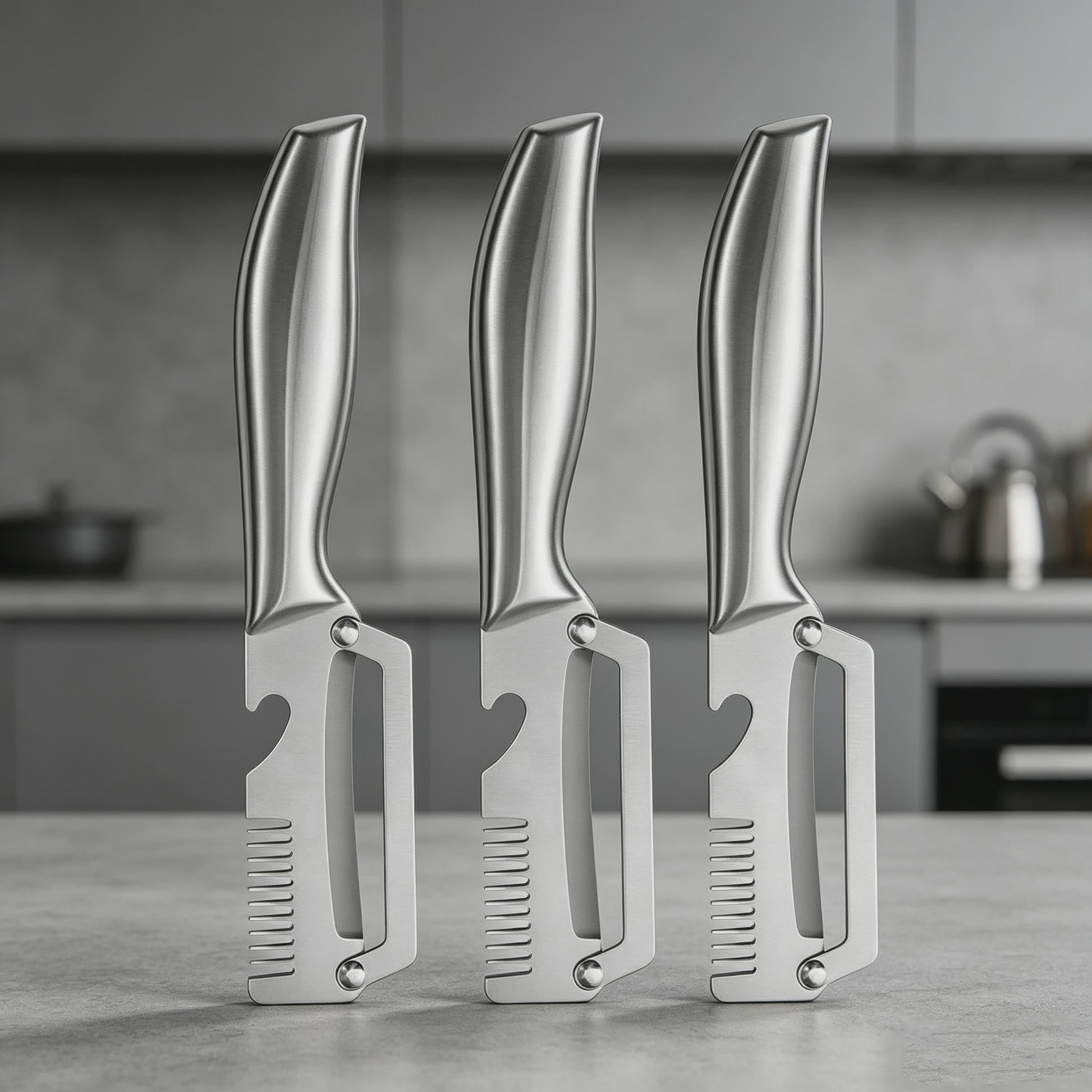 Multifunctionele 3-in-1 RVS Dunschiller: Groente, Fruit & Flesopener