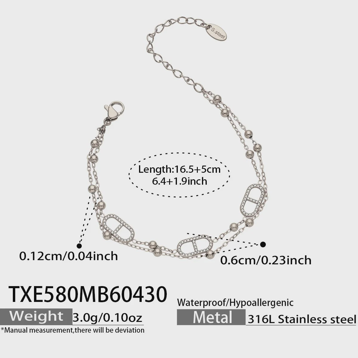 Dainty Gelaagde Sieraden Set: 18k Goudkleurig Roestvrij Staal Collier & Armband met Zirkonia