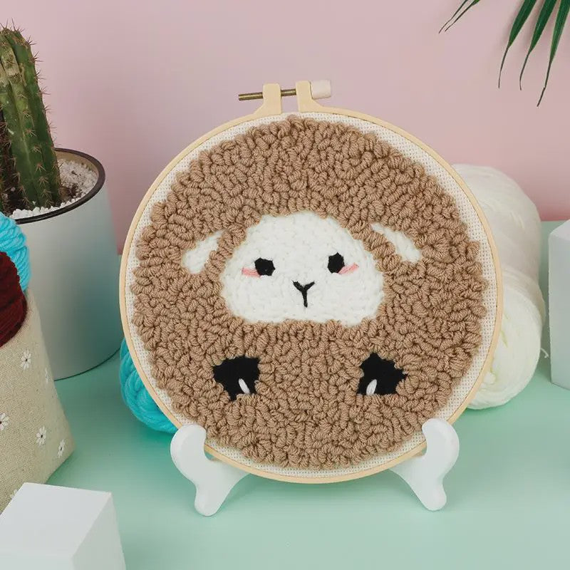 DIY Punch Needle Kit voor Beginners - Schattig Dier & Giraffe Borduurset met Borduurring
