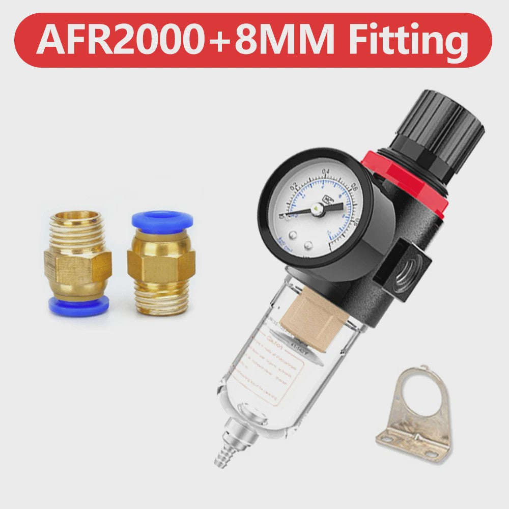 AFR2000 Pneumatische Compressor Luchtfilter & Drukregelaar met Olie/Waterafscheider