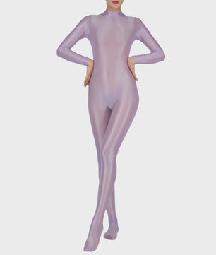 Dames Full Body Jumpsuit met Voetjes - Lange Mouwen, Strakke Sport Bodysuit voor Yoga & Gym