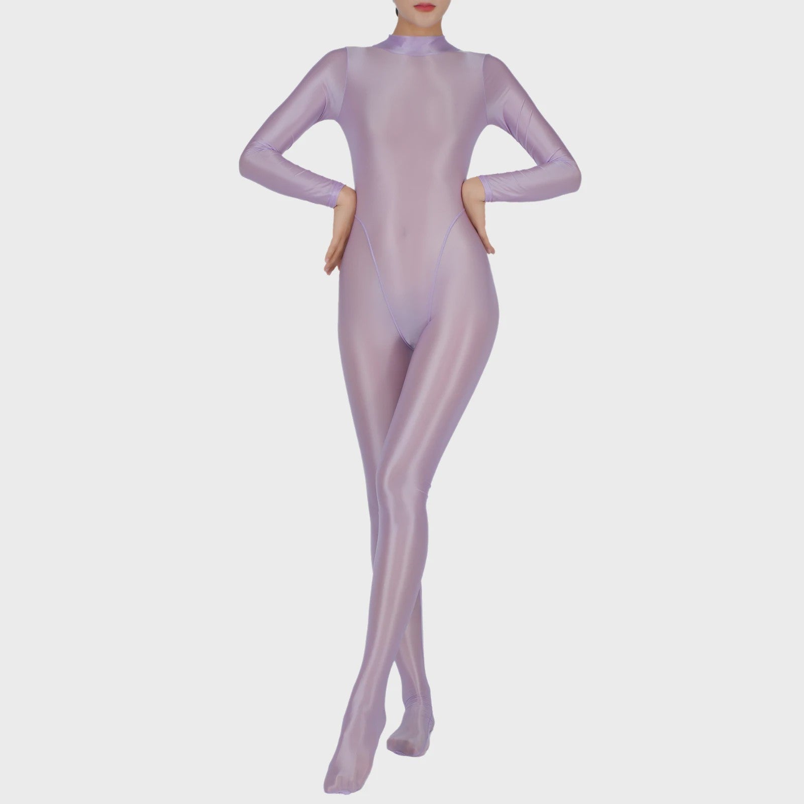 Dames Full Body Jumpsuit met Voetjes - Lange Mouwen, Strakke Sport Bodysuit voor Yoga & Gym