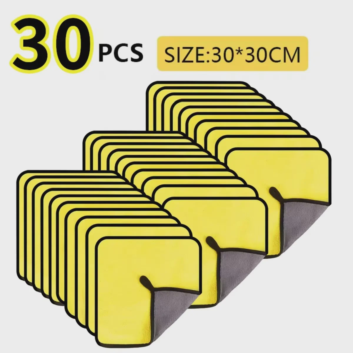 Microfiber Poetsdoeken 30x60cm - Zacht, Sneldrogend & Dubbellaags (1/2/3/6/10 Stuks)