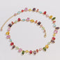 Luxe Goudkleurige Ketting met Kleurrijke Kristallen Zirkonia - Dames Sieraden