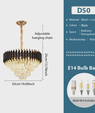 Luxe Gouden Kristallen Kroonluchter met Gelaagd Ringontwerp & Kleurveranderend LED