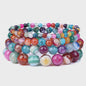 Handgemaakte Natuursteen Armbanden - Onyx & Agate Kralen - Yoga & Reiki Energie - Unisex 19cm