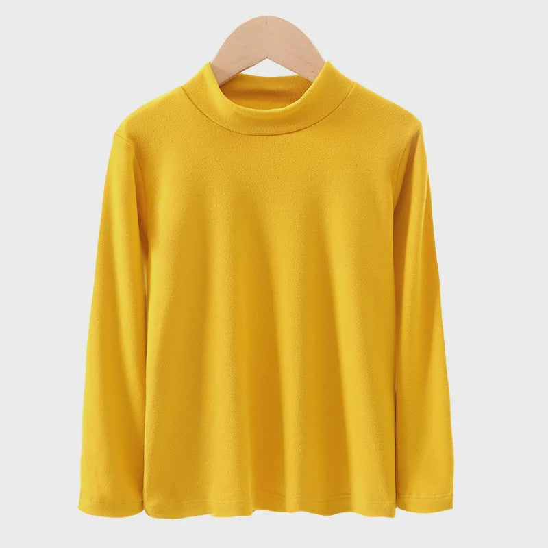 Warme Kinder Thermo T-shirt met Col - Zacht Fleece, Lange Mouwen voor Jongens en Meisjes
