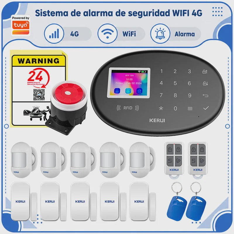 KERUI W20 WiFi GSM Alarmsysteem met Tuya Smart App - Draadloze Home Security Kit