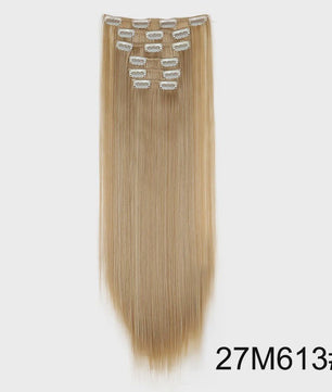 Synthetische Clip-in Haarverlengingen 24 Inch - Lang Steil, Hittebestendig, Diverse Kleuren