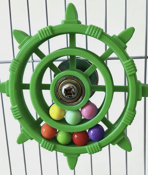 Roei/Stuurwiel Vogel Speelgoed Spinner met Kleurrijke Kralen - Plezier & Beweging voor Papegaaien