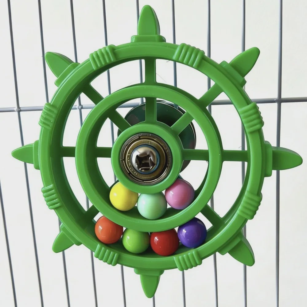 Roei/Stuurwiel Vogel Speelgoed Spinner met Kleurrijke Kralen - Plezier & Beweging voor Papegaaien