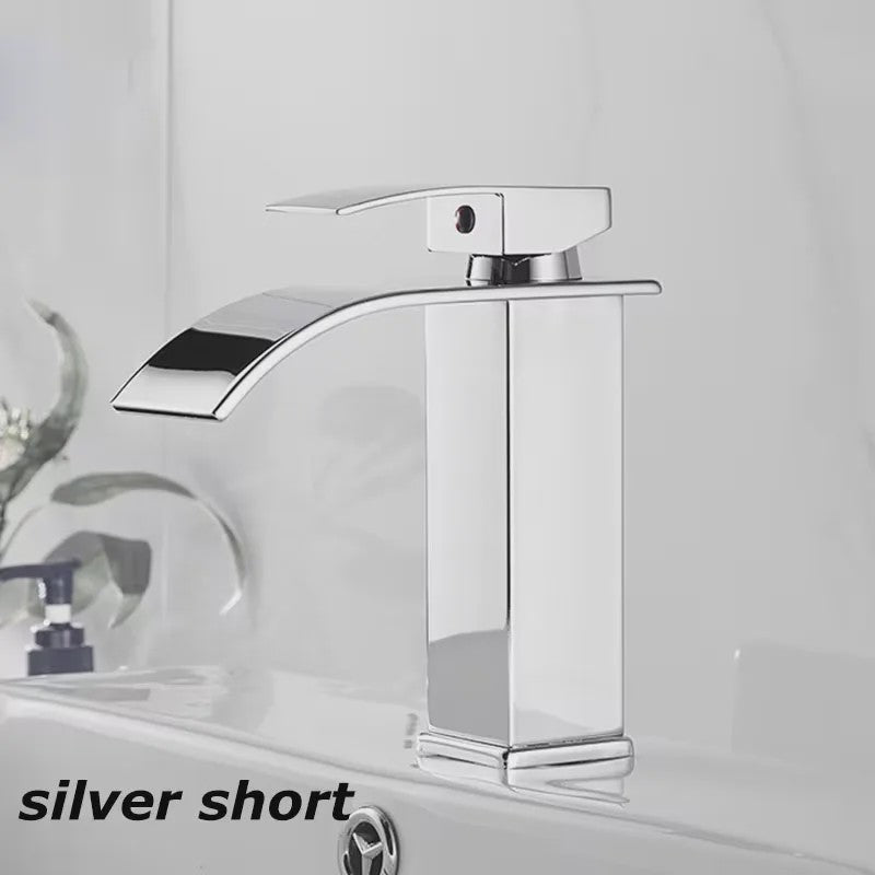 Waterval Wastafelkraan - Dubbele Bediening Warm & Koud - Stijlvolle Badkamer Mixer Kraan