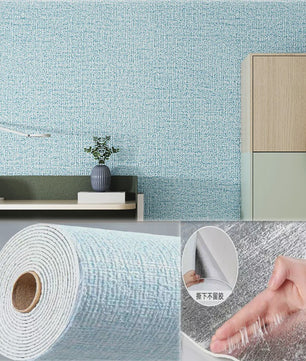 Zelfklevende 3D Wandsticker met Linnenstructuur - Waterdicht & Decoratief