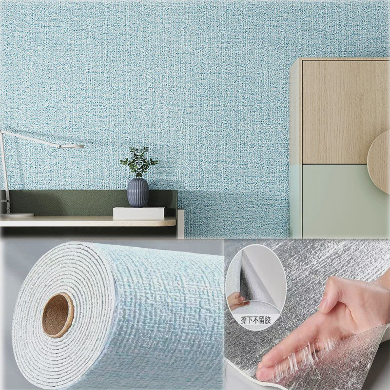 Zelfklevende 3D Wandsticker met Linnenstructuur - Waterdicht & Decoratief