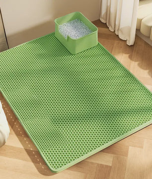 Dubbellaags Kattenbakmat - Waterdicht EVA, Vangt Grit op, Makkelijk Schoon te Maken