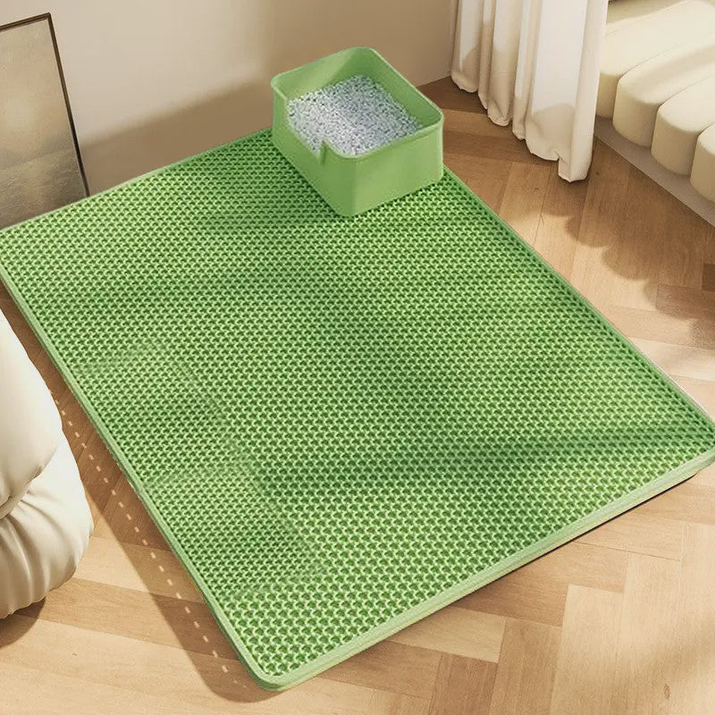 Dubbellaags Kattenbakmat - Waterdicht EVA, Vangt Grit op, Makkelijk Schoon te Maken