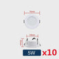 Set van 10 LED Downlighters Wit 5W-18W Rond Plafondlamp DC 12V/24V AC 110V/220V
