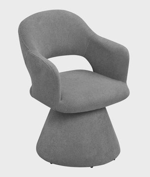Draaibare eetkamerstoel met hoge rugleuning en linnen bekleding - Beige