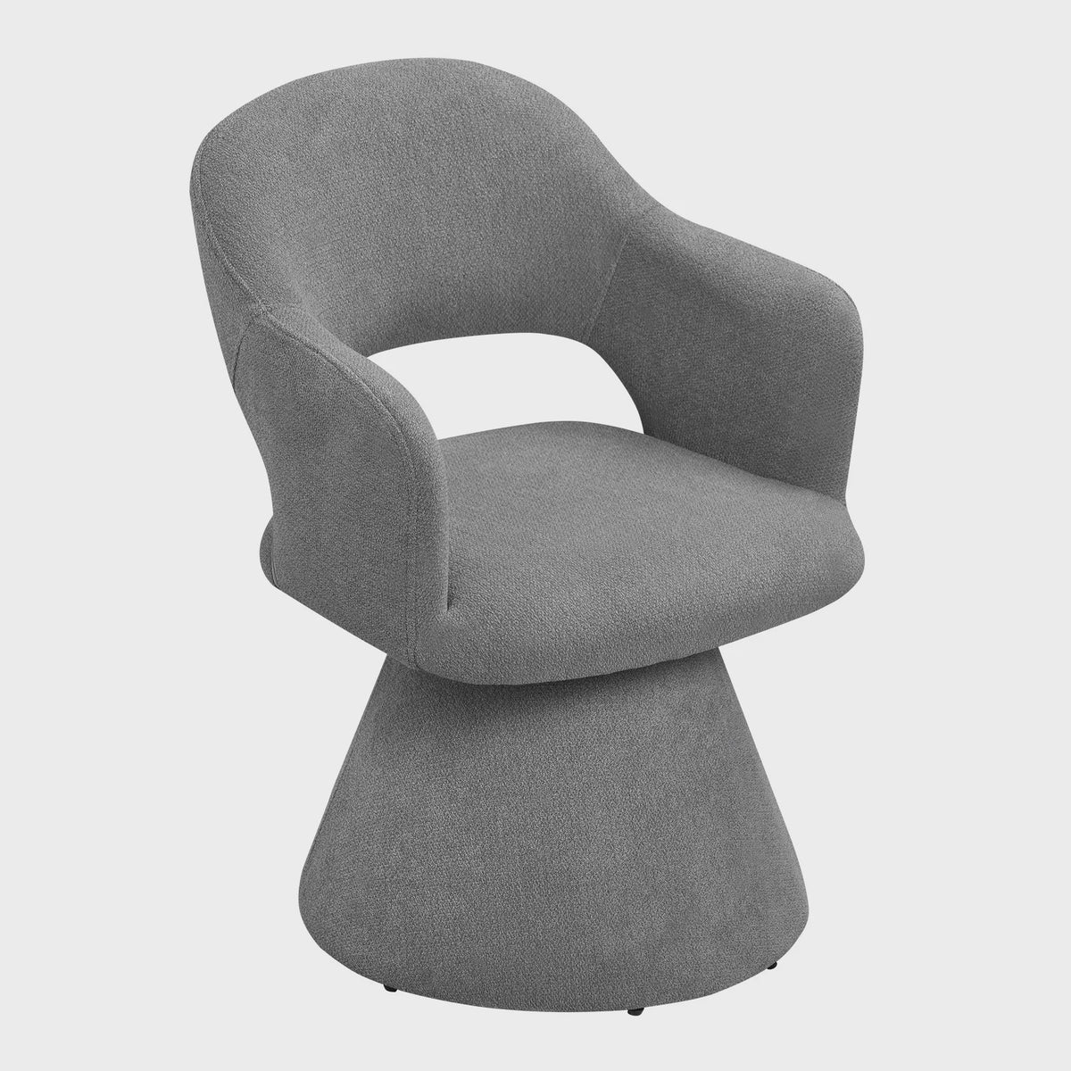 Draaibare eetkamerstoel met hoge rugleuning en linnen bekleding - Beige