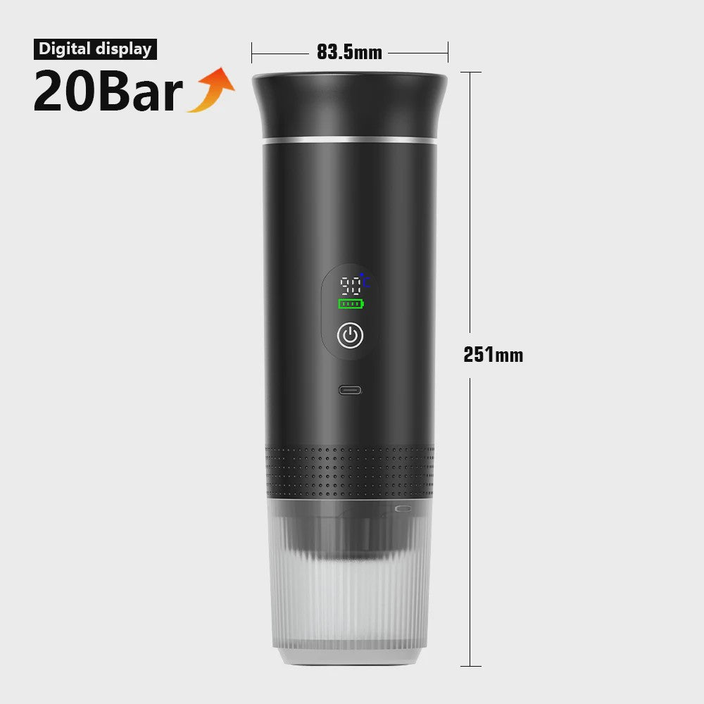 Draagbare Elektrische Espressomachine - 3-in-1 Koffiezetter voor Auto, Thuis & Camping