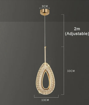 Moderne Kristallen LED Hanglamp - Stijlvolle Verlichting voor Woonkamer & Slaapkamer