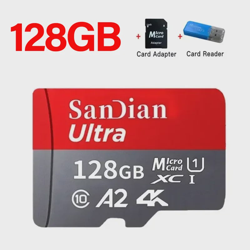 256GB Micro SDXC Kaart V30 4K Ultra HD - Hoge Snelheid Flash Geheugenkaart