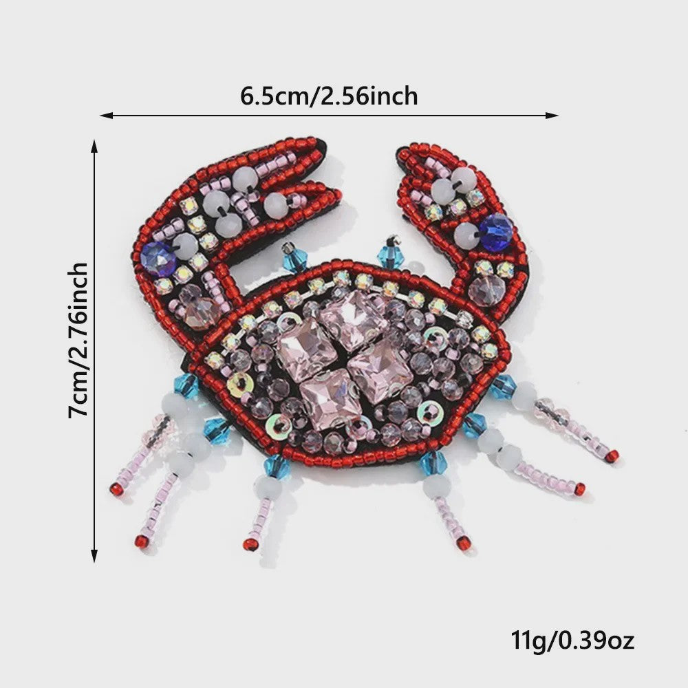 Handgemaakte Kralen Patches Zee Dieren - DIY Naaiaccessoires voor Kleding & Knutselprojecten