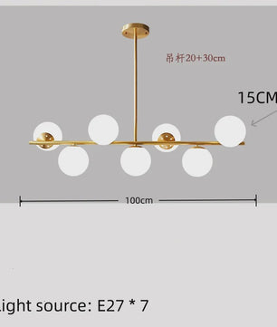 Moderne Magische Bonen Glas Kroonluchter - 6/7 Lampen - Goud/Zwart