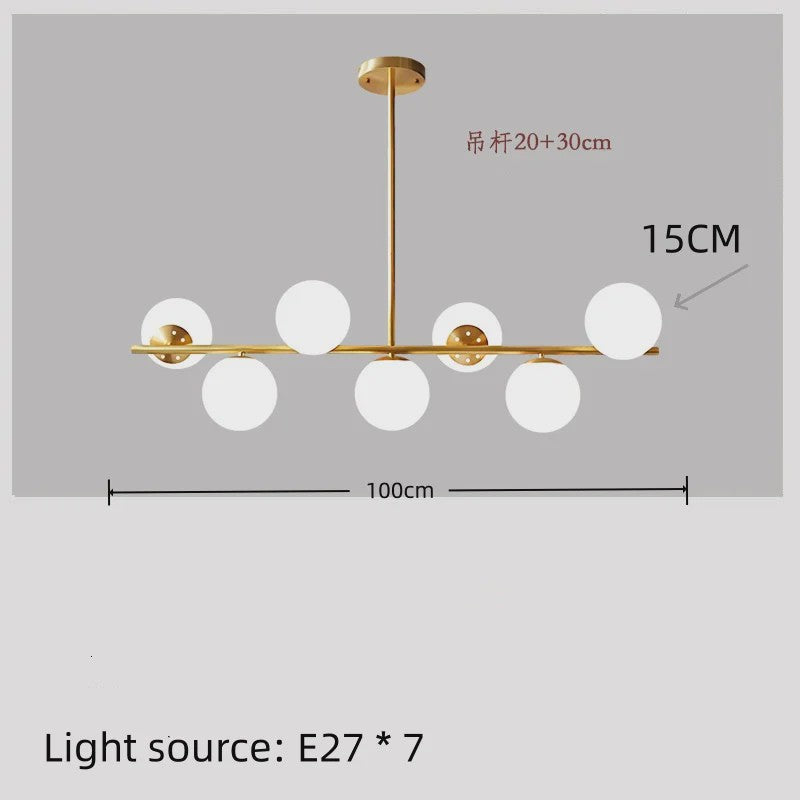Moderne Magische Bonen Glas Kroonluchter - 6/7 Lampen - Goud/Zwart