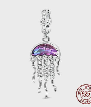 925 Sterling Zilveren Bedel Set: Dolfijn, Zeepaardje & Octopus - Blauw - DIY Armband Sieraden