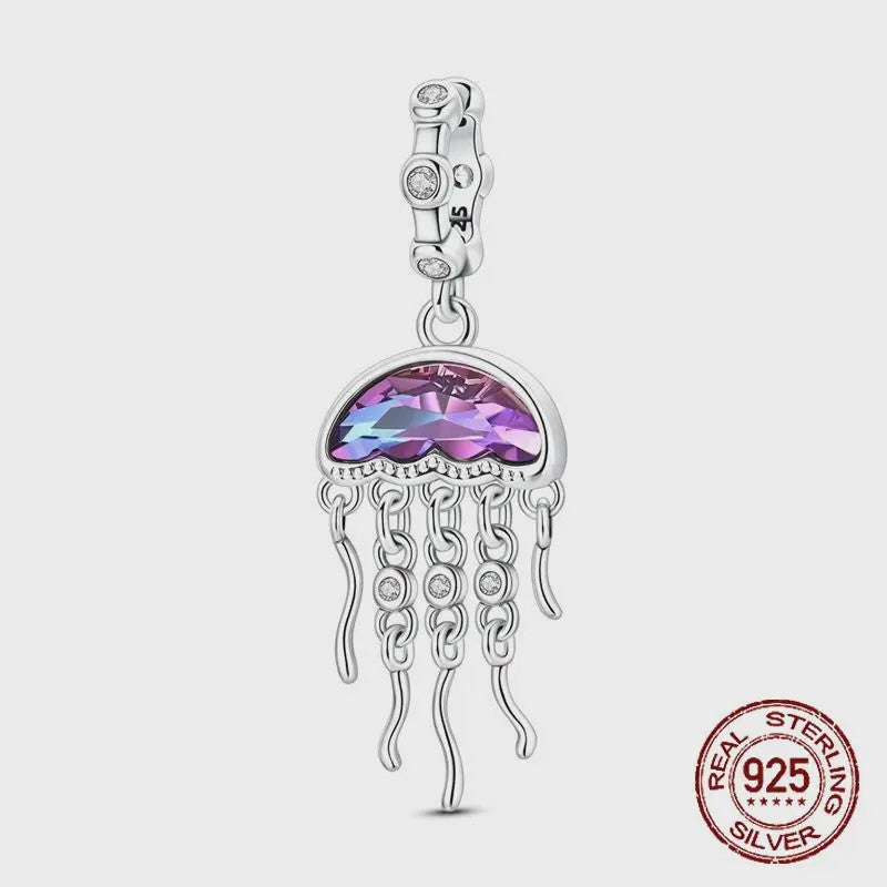 925 Sterling Zilveren Bedel Set: Dolfijn, Zeepaardje & Octopus - Blauw - DIY Armband Sieraden