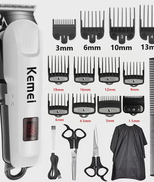 Kemei KM-809A Professionele Draadloze Baardtrimmer & Haarknipper voor Heren