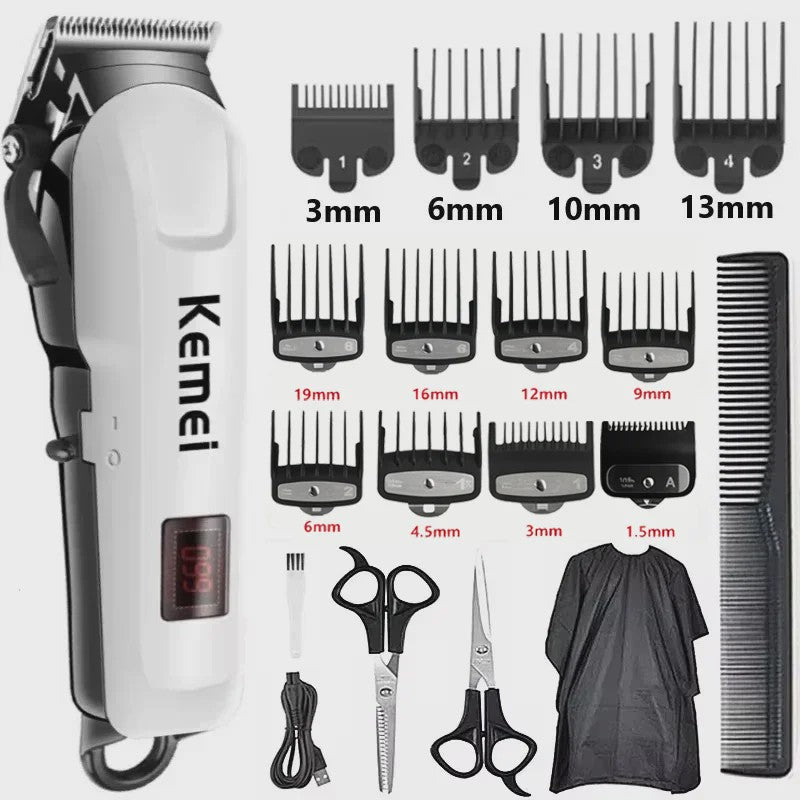 Kemei KM-809A Professionele Draadloze Baardtrimmer & Haarknipper voor Heren