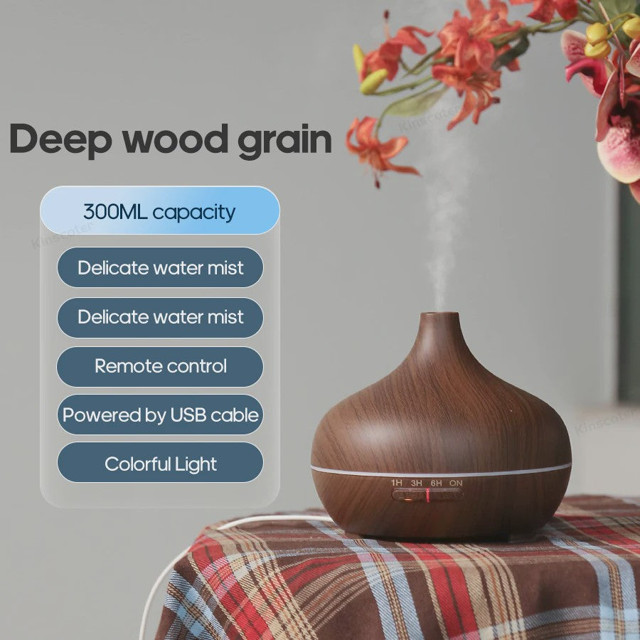 Houten Aroma Diffuser USB Luchtbevochtiger - Vernevelaar & Luchtzuiveraar