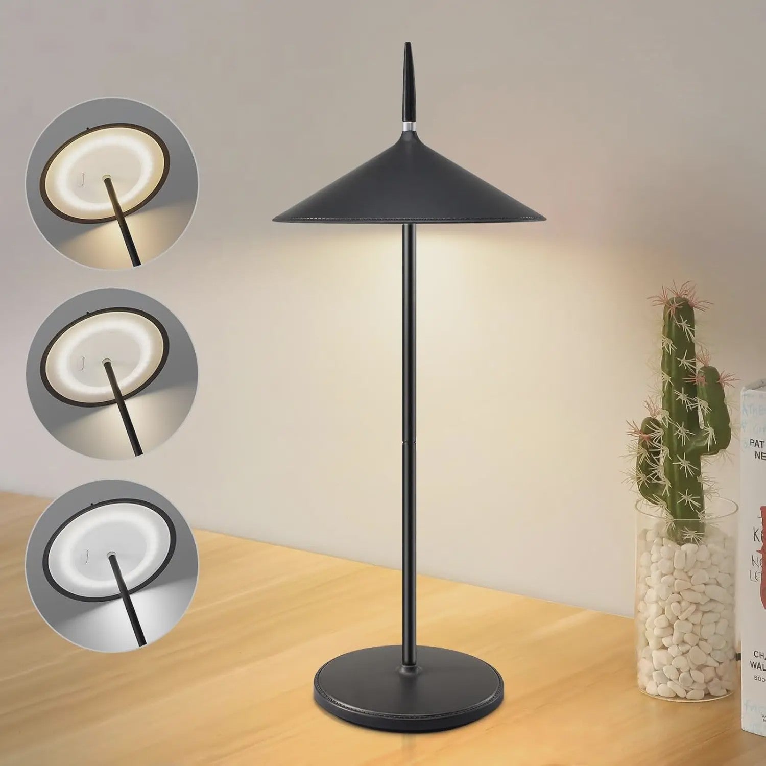 Draadloze LED Tafellamp Oplaadbaar met USB-C, Dimbaar & Waterdicht (IP44)