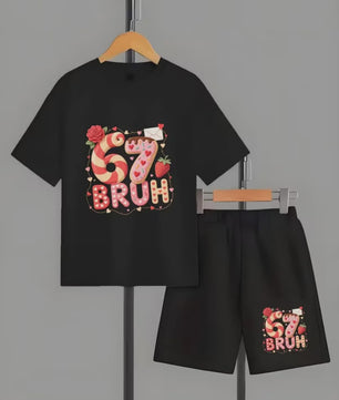 Funny Six Seven Italian Brainrot 67 Number Print Kids Short Sleeved Suit Children Clothing T-Shirt + Shorts 2pc Set Boys Clothes