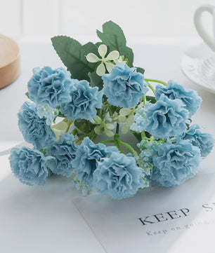 Kunstbloemen - 5 Takken Kleine Anjers (15 Bloemhoofden) - Decoratie voor Bruiloft, Kerst, Vaas
