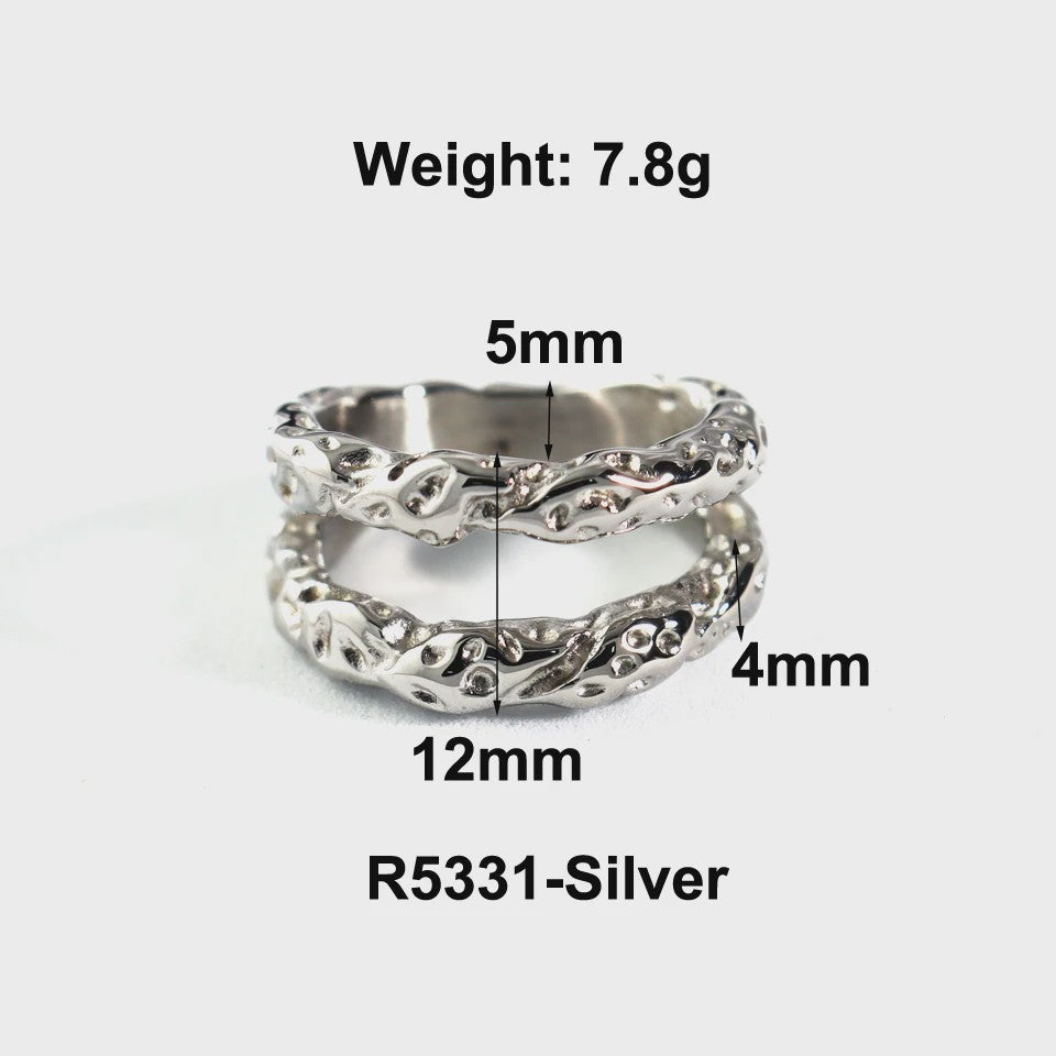 Nieuw Design Geometrische Kralen Ring - Roestvrij Staal Dames Sieraden