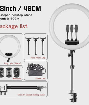 18 Inch Ring Light LED Lamp met Verstelbaar Statief & Telefoonhouder voor YouTube, Foto & Studio