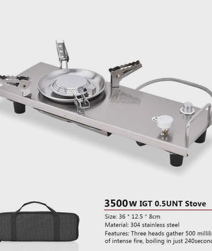 Pandatour Camping IGT Gasfornuis - Krachtige 6500W Draagbare Brander voor Buiten