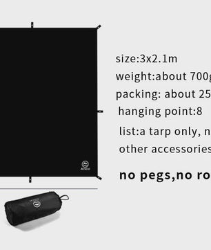 Aricxi Black Coating Tarp - Waterdicht Kampeer Tarp 3x3m & 4x4m
