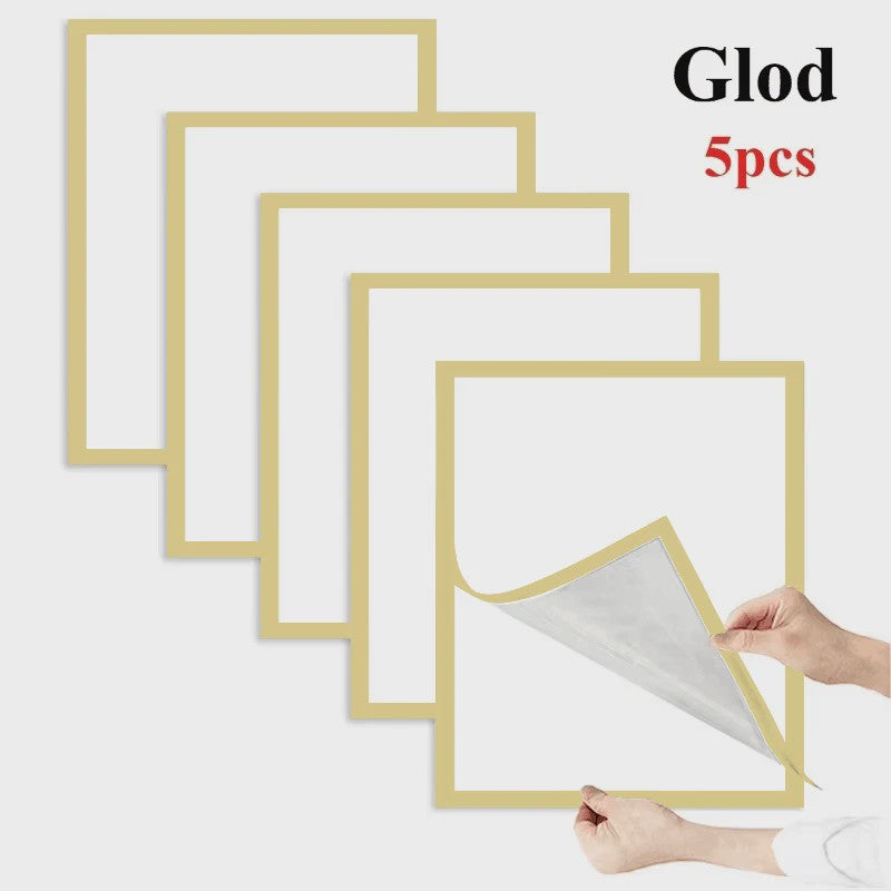 Set van 10 Magnetische Fotolijsten - A4/A6 - Zelfklevend & Herbruikbaar - Goud, Zilver, Zwart