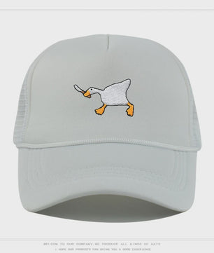 Unieke Geborduurde Baseball Cap met Gans Patroon - Casual Stadsstijl