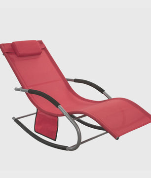 Comfortabele Schommelstoel Lounger met Hoes en Opbergvak - Ademend Textiel voor Tuin & Terras