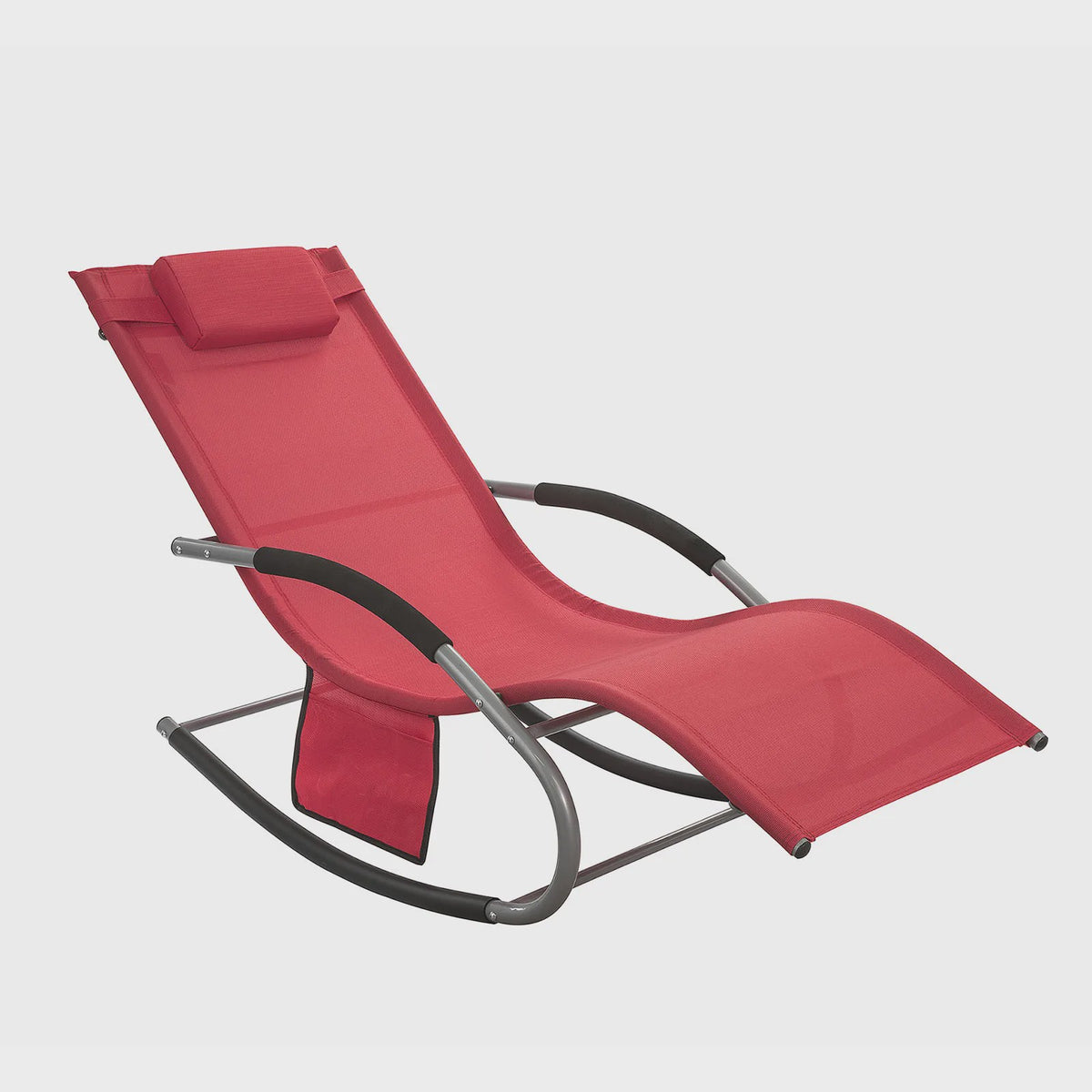 Comfortabele Schommelstoel Lounger met Hoes en Opbergvak - Ademend Textiel voor Tuin & Terras